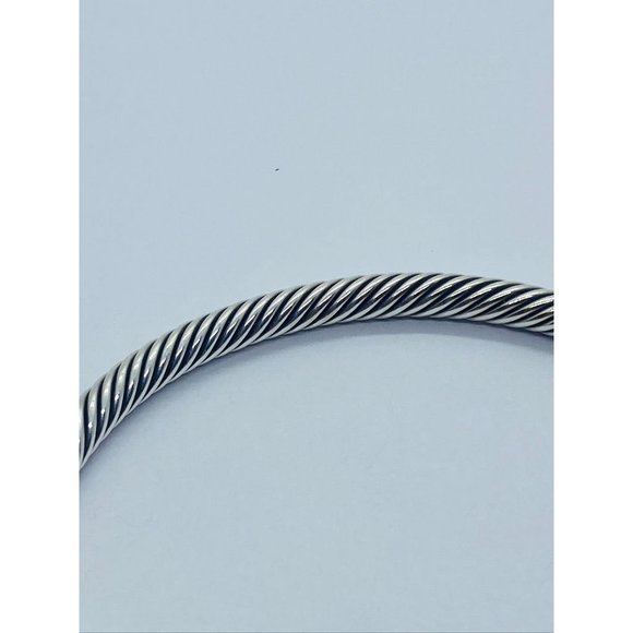 David Yurman Sterling Silver 18K 750 Gold 4mm Dome Bracelet 6.75" - Picture 5 of 9